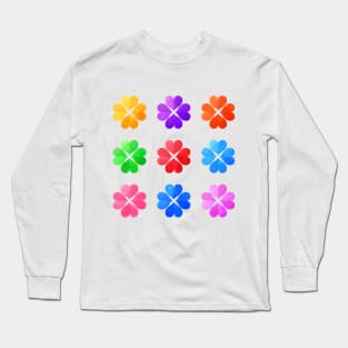 Colorful Watercolor Lucky Clovers . Long Sleeve T-Shirt